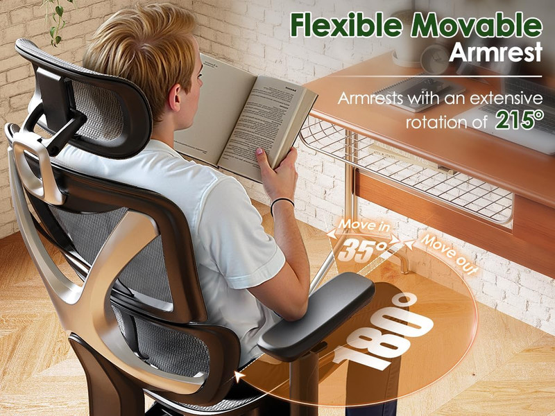 Ergonomic Office Chair, Big and Tall Mesh Chair with Lumbar Support, 3D Armrest gallery