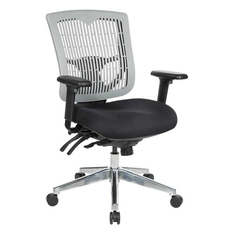 Scranton & Co Contoured Gray Back Manager’s Chair with Chrome Base