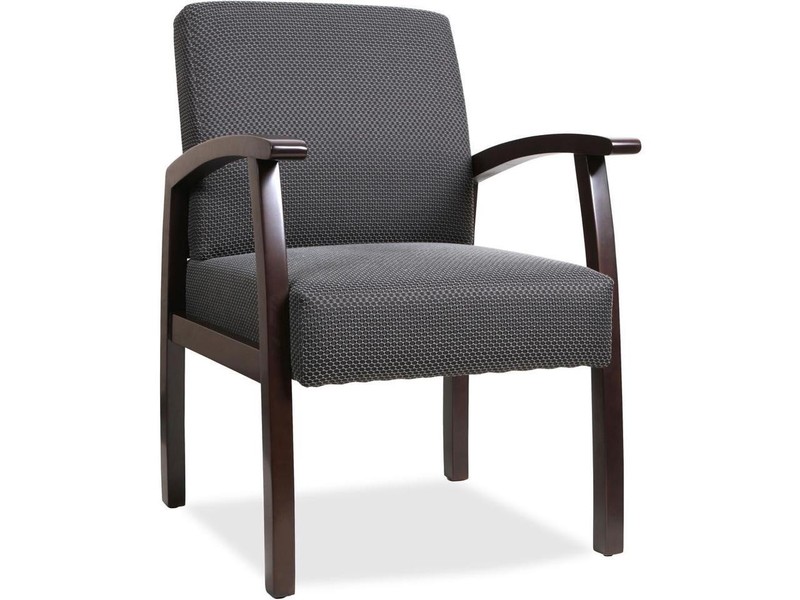 Lorell Guest Chairs 24"x25"x35-1/2" Charcoal/Espresso frame 68555 gallery