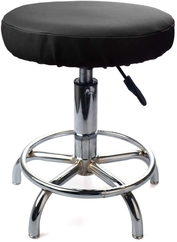 alblinsy hefei 2PCS Round Faux Leather Bar Stool Cover Waterproof Seat Black gallery