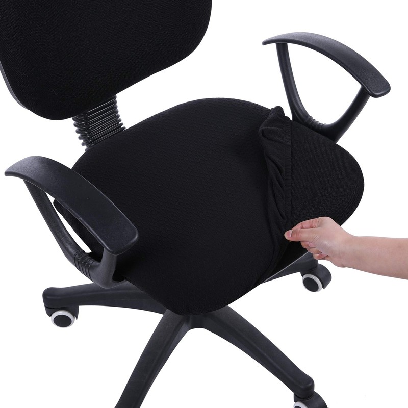 Stretch Jacquard Office Computer Chair Seat Covers Removable Washable Anti-du…