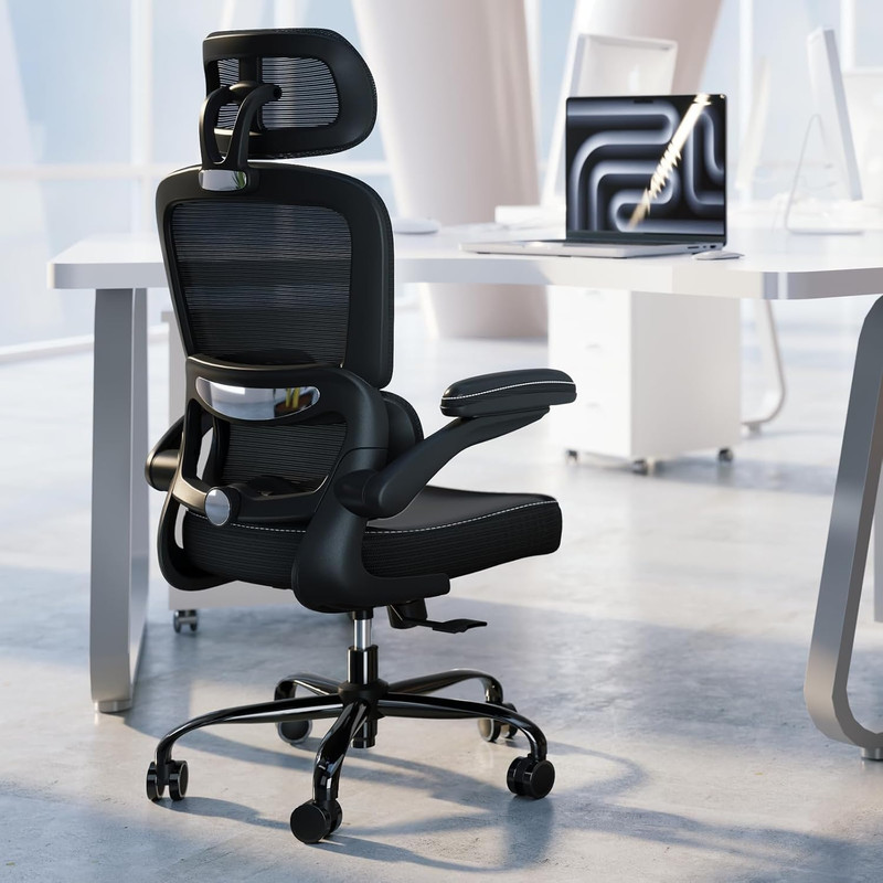 Ergonomic Mesh Office Chair with Adjustable Headrest & Lumbar Support System
