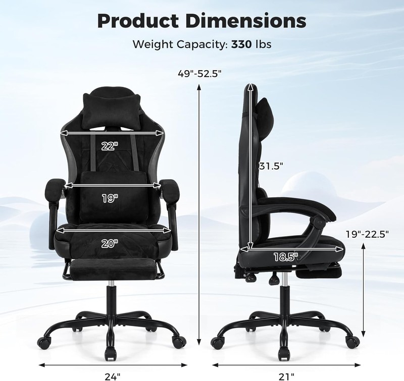 Gaming Chair, Ergonomic Office Chair with Foot Rest, Lumbar Support, Linkage ... gallery