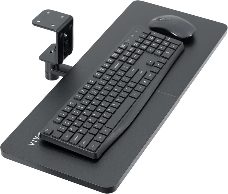 Rotating Under Desk Keyboard Tray 25″x10″ Ergonomic Mouse Platform Mount-KB01B