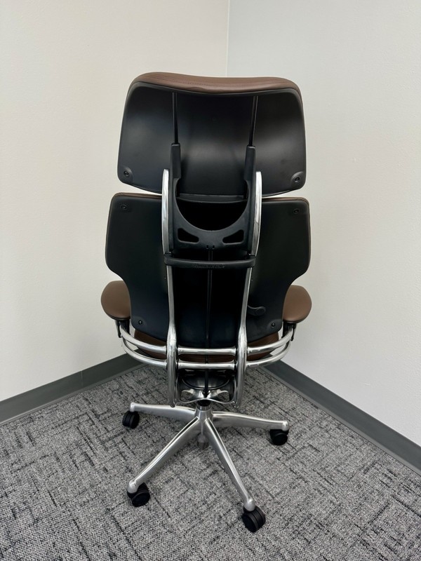 Humanscale Freedom Brown Leather Office Chair Headrest Armrests Office Chair gallery