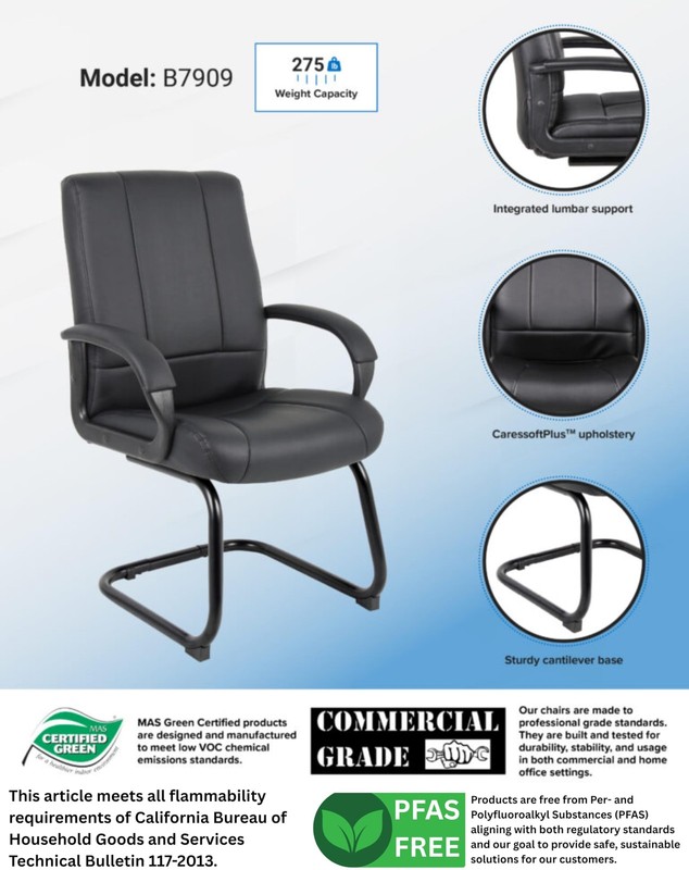 Coressoft Mid Back Guest Chair in Black, 250 (B7909) gallery