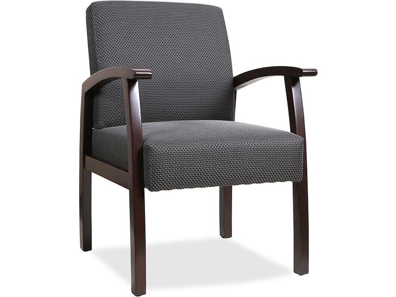 Lorell Guest Chairs 24"x25"x35-1/2" Charcoal/Espresso frame 68555 gallery