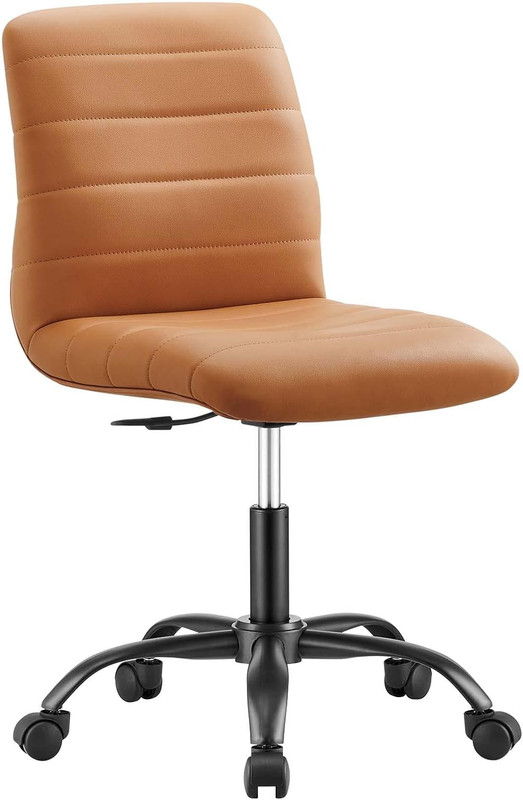 Stylish Black Tan Ripple Home Office Desk and Chair Set