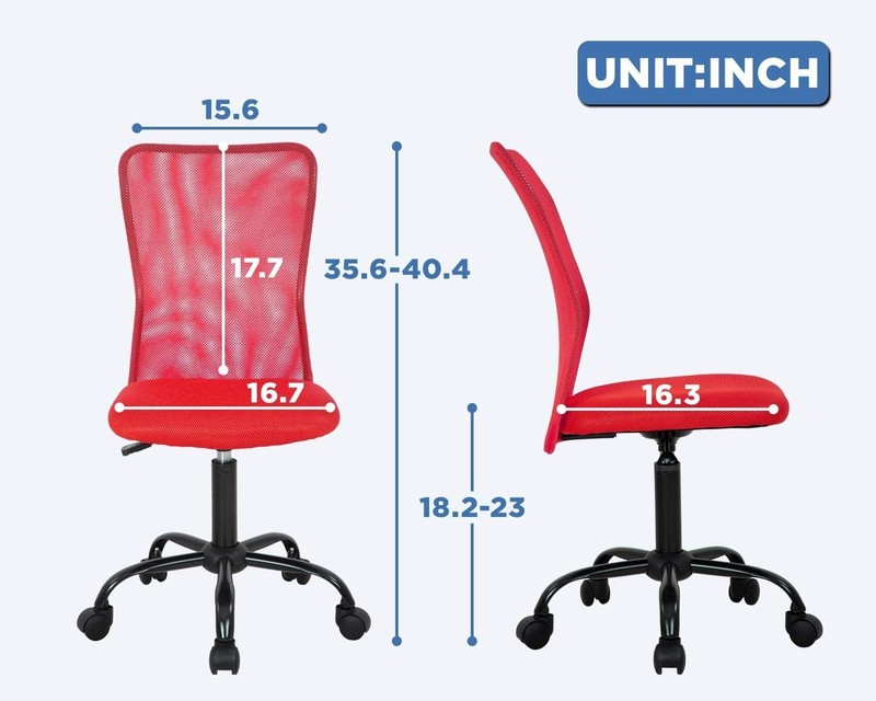 Armless Mesh Back Office Chair - Adjustable Swivel Task Chair for Home & Office gallery