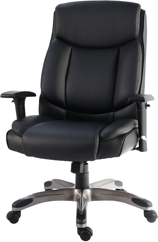 Ergonomic High-Back Executive Chair with Adjustable Arms & 360° Swivel - Black