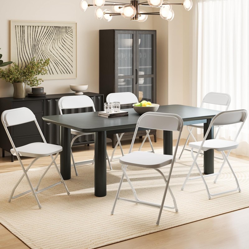 DUMOS Folding Chairs Sets of 20, 330lbs Capacity Plastic White gallery