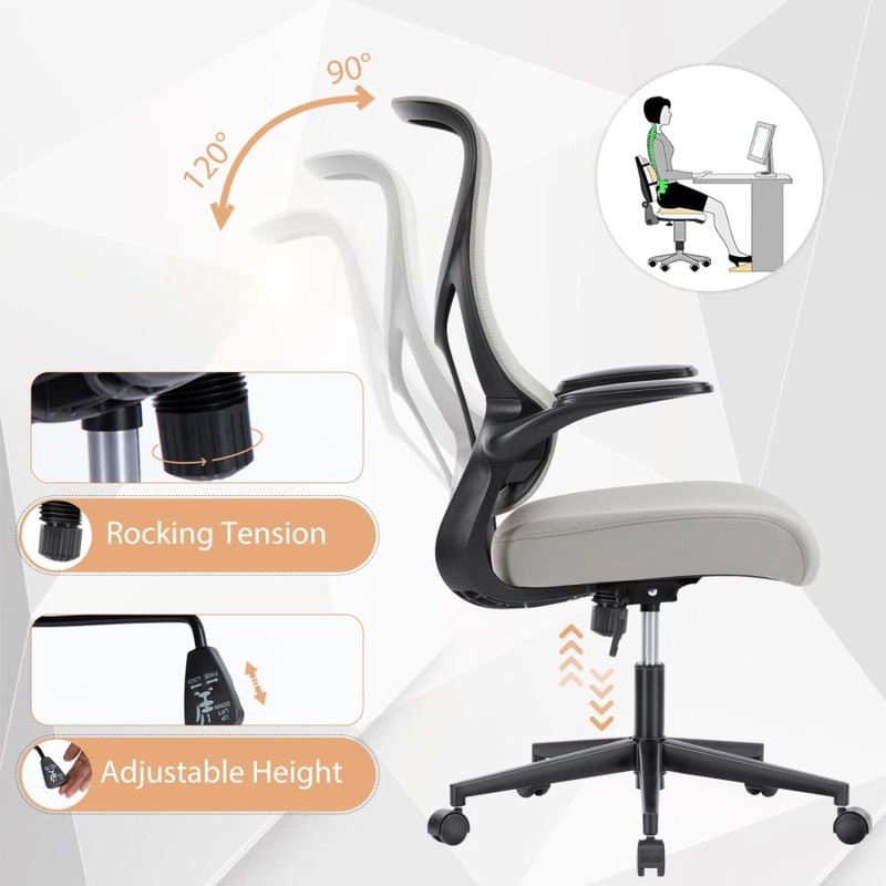 Ergonomic Mesh High Back Office Chair w/ Lumbar Support Flip-Up Arms gallery