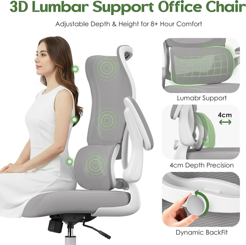 Office Chair Ergonomic Desk Chair - Comfy Mesh High Back Office Chair with Lumba gallery