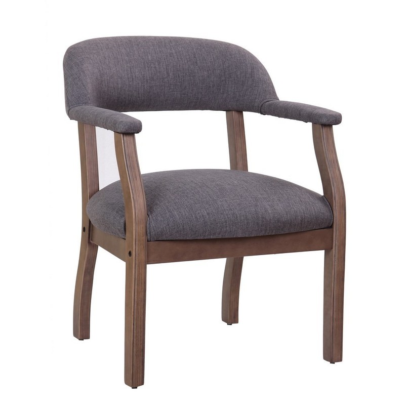 Boss Modern Captain’s Chair in Slate Grade Commercial Grade Linen