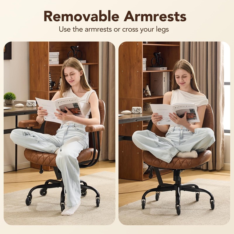 Home Office Desk Chair Office Rubber Casters Ergonomic Computer Chair with Lu... gallery