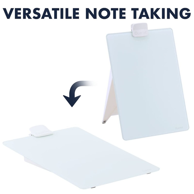Dry Erase White Board 9"W x 11"H Desktop Glass Pad with Removable Clip and Ma... gallery