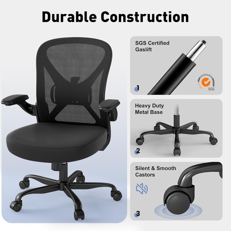 Mesh Office Chair with Adjustable Lumbar Support, Ergonomic Home Office Desk Cha gallery