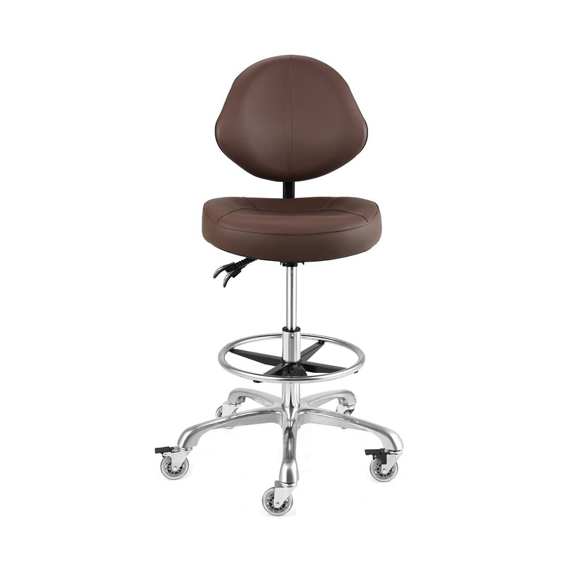 Rolling Drafting Chair with Back Support - Tall Office Chair for Standing Des... gallery
