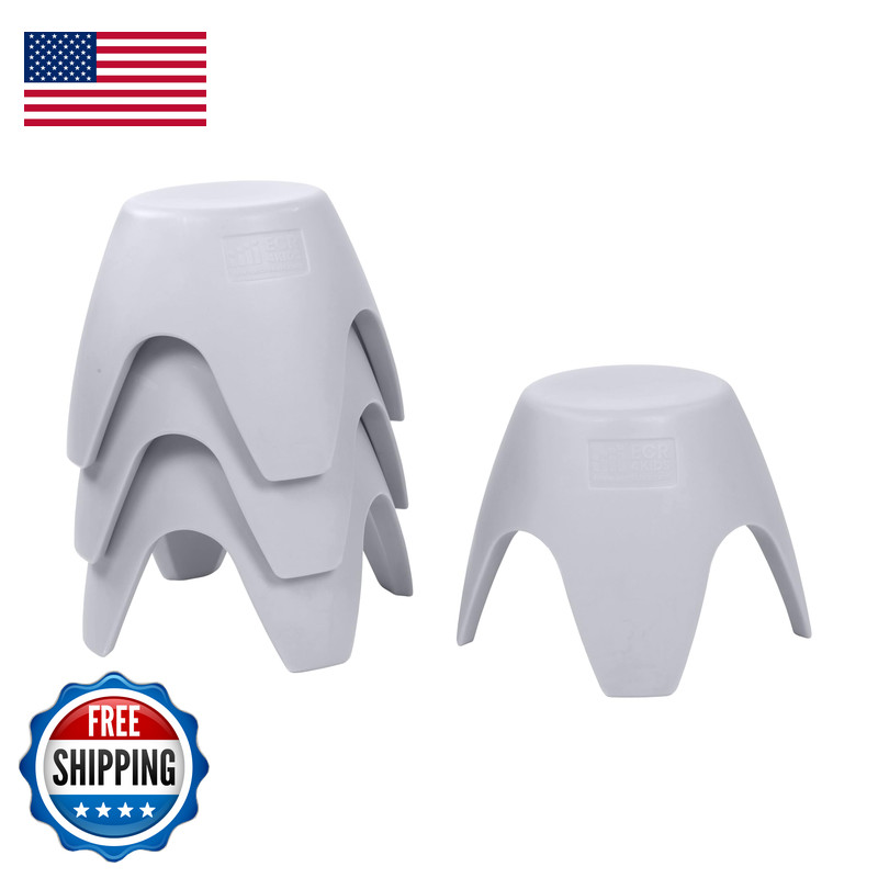 Ecr4Kids Ayana Stackable Plastic Stool Seating Set Childrens Furniture Light