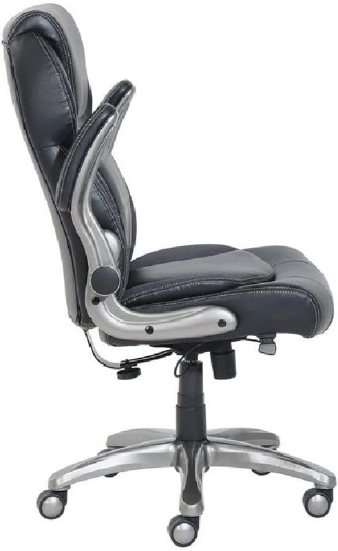 Ergonomic High-Back Office Chair with Flip-Up Arms, Adjustable Lumbar Support, H gallery