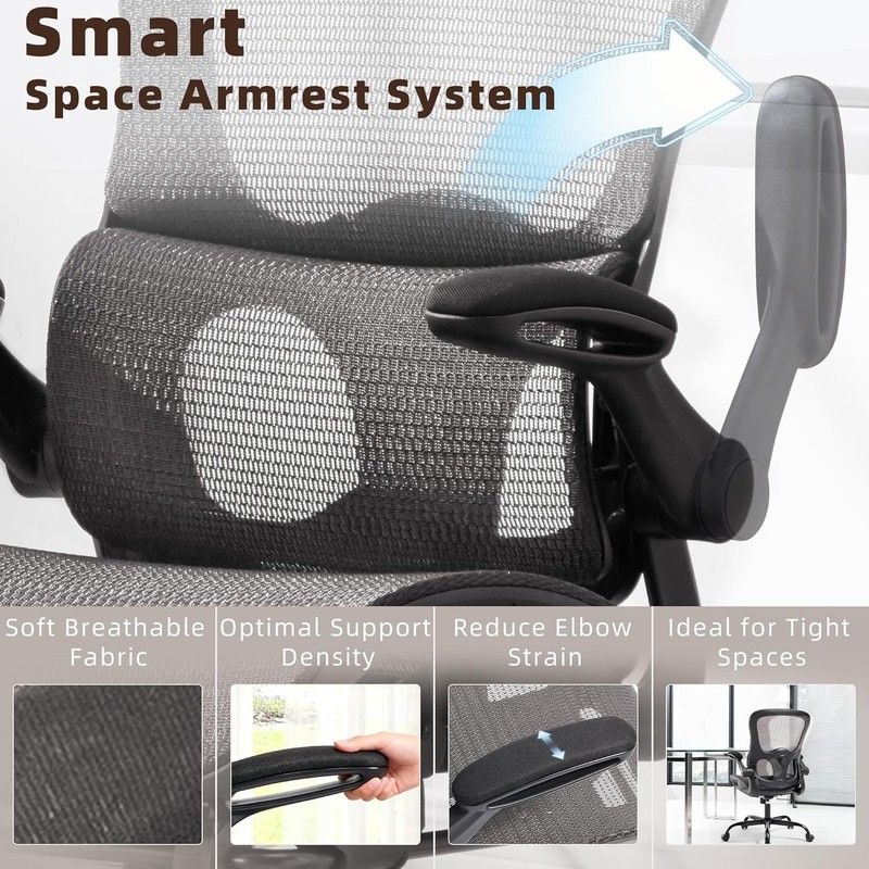 Home Office Chair Desk Computer Chair Ergonomic with Adjustable Lumbar Support gallery