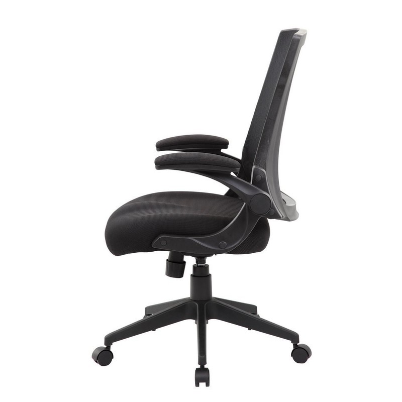 Boss Black Mesh Flip Arm Chair gallery