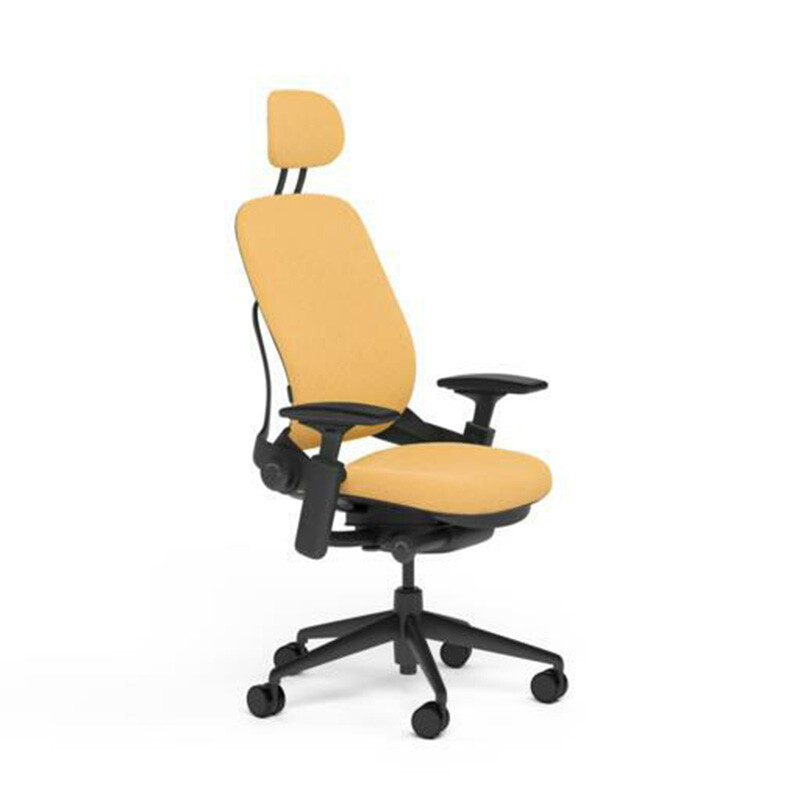 Steelcase Leap Office Chair V2 Adjustable Headrest Black Frame Buzz2 Sunrise