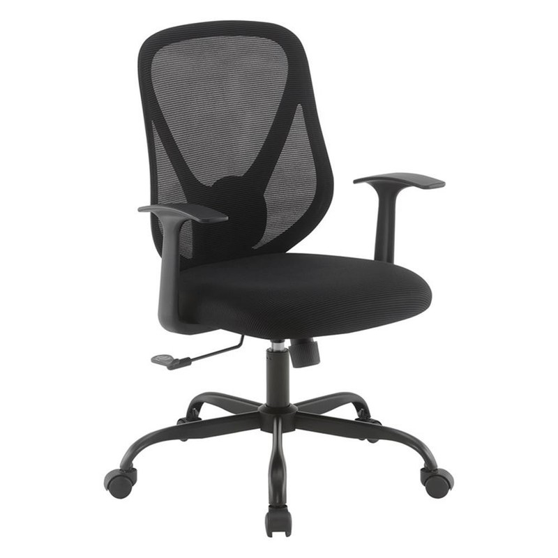 Scranton & Co Black Fabric Seat Manager’s Chair with Mesh Back Support