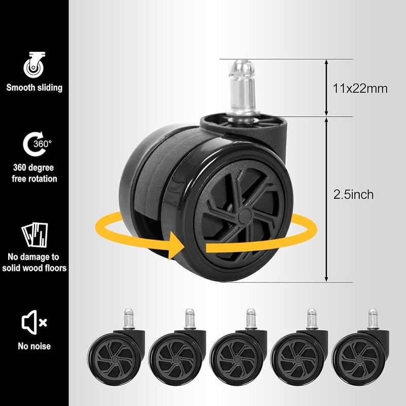 28 Inch Heavy Duty Nylon Gaming Office Chair Base Replacement Part W/ 5 Casters gallery