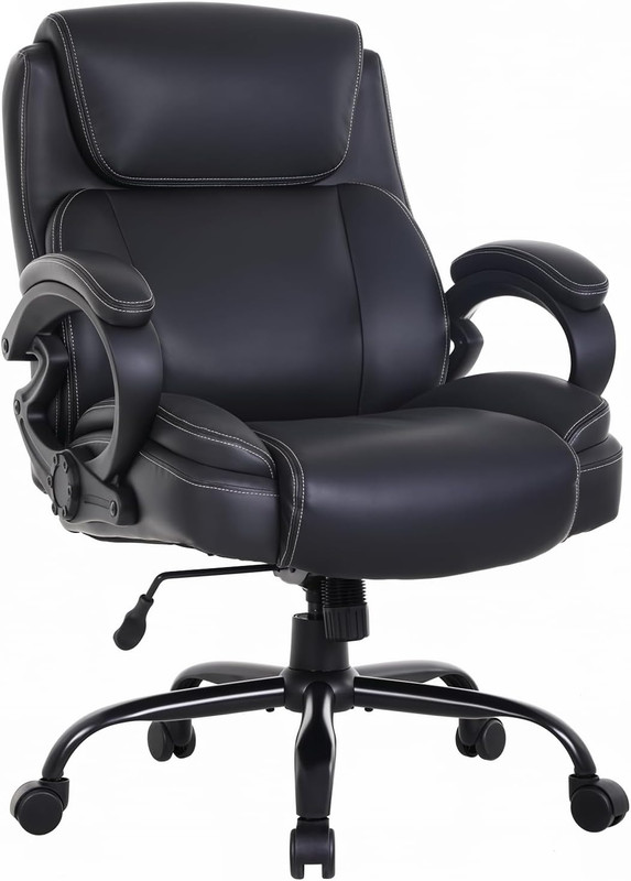 Big & Tall Ergonomic Office Chair 400Lbs with Lumbar Support & Arms, Black