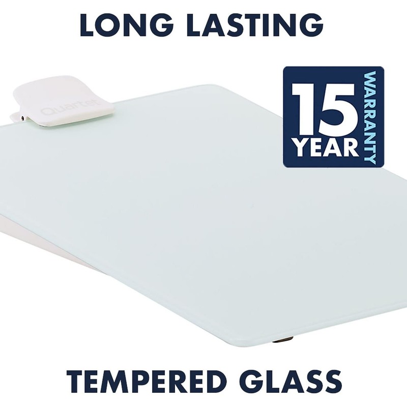 Dry Erase White Board 9"W x 11"H Desktop Glass Pad with Removable Clip and Ma... gallery
