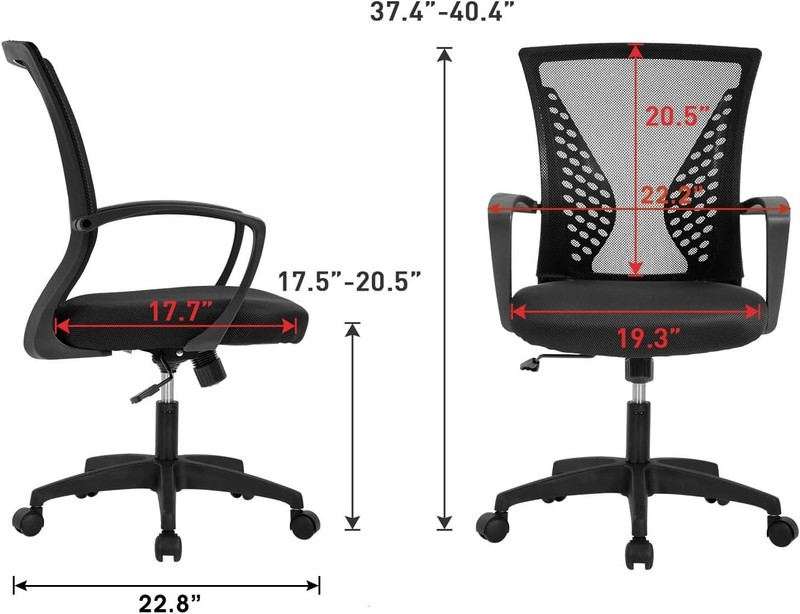 Adjustable Desk Chair with Lumbar Support & 360° Swivel - Fit for All Spaces gallery