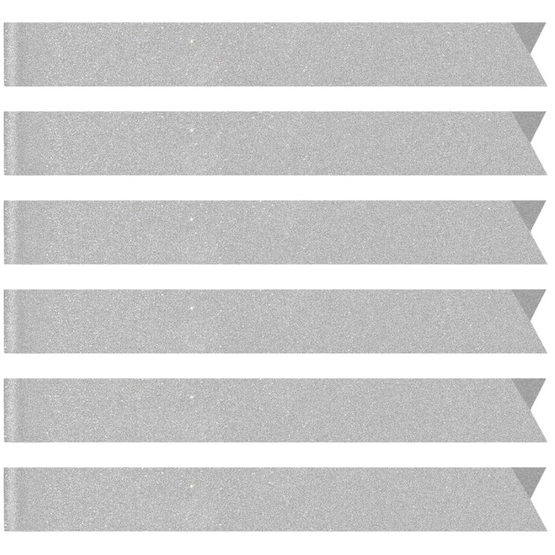GDTO8820 6 Pcs Glitter PU Leather Sashes, Silver Sashes Plain