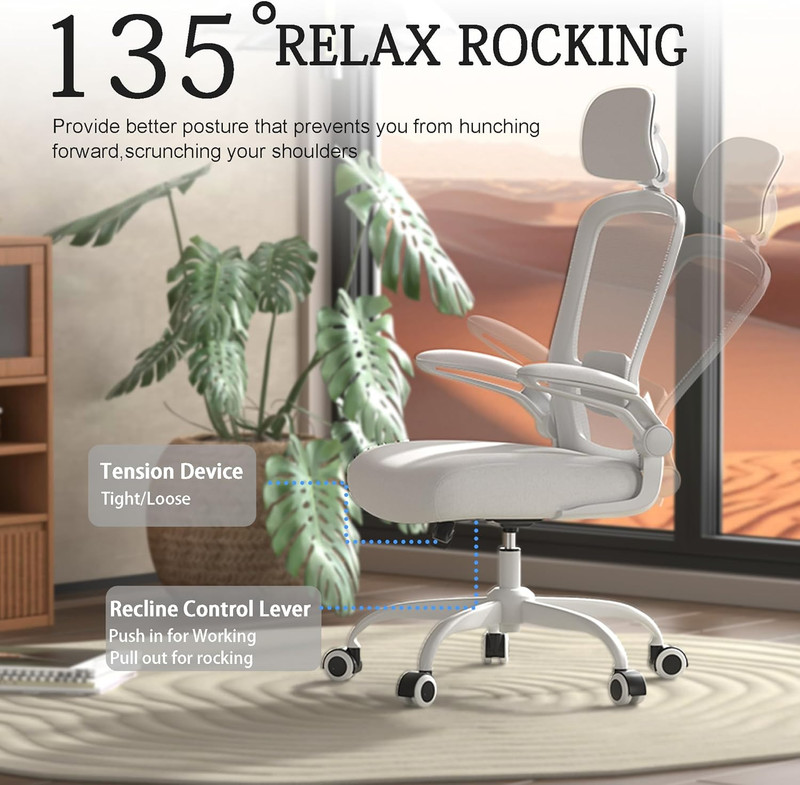 Office Chair, High Back Ergonomic Desk Chair with Adjustable Lumbar Support and gallery