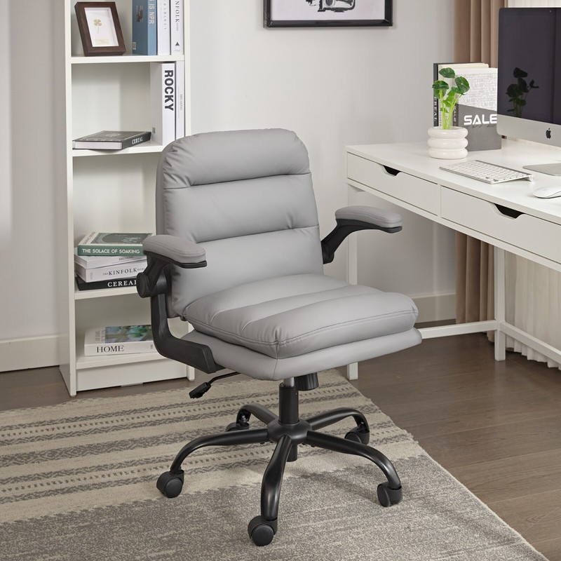 Adjustable Office Chair PU Leather Computer Chair Executive Ergonomic Task Chair