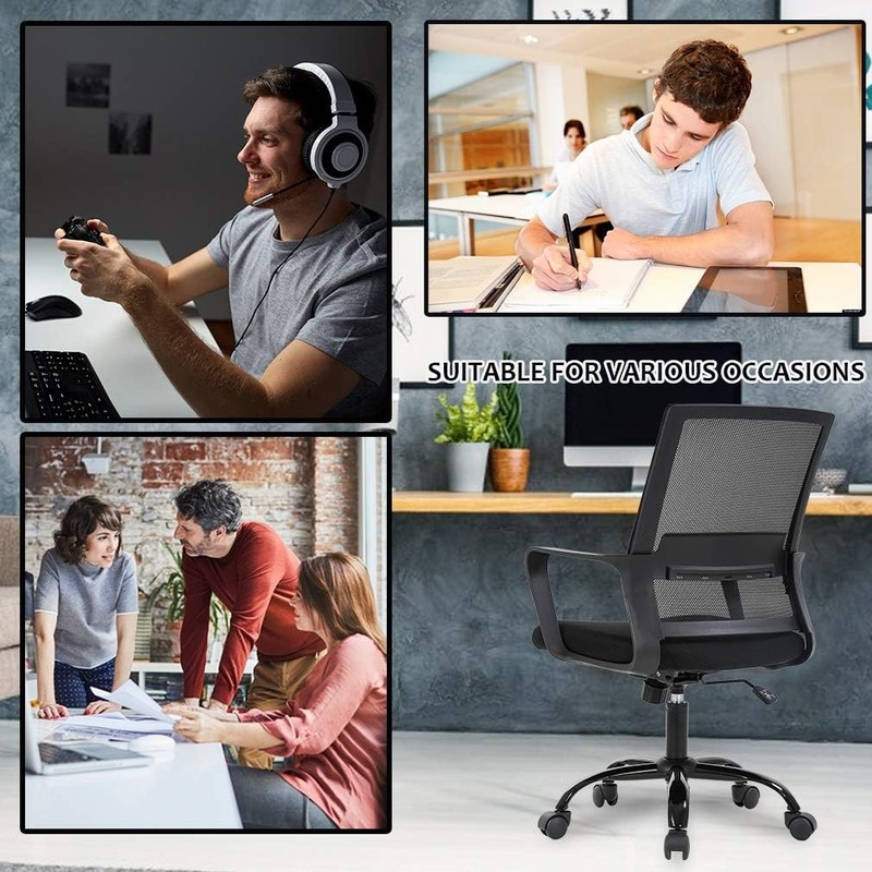 Swivel Rolling Computer Chair Executive Lumbar Support Task Mesh Chair gallery