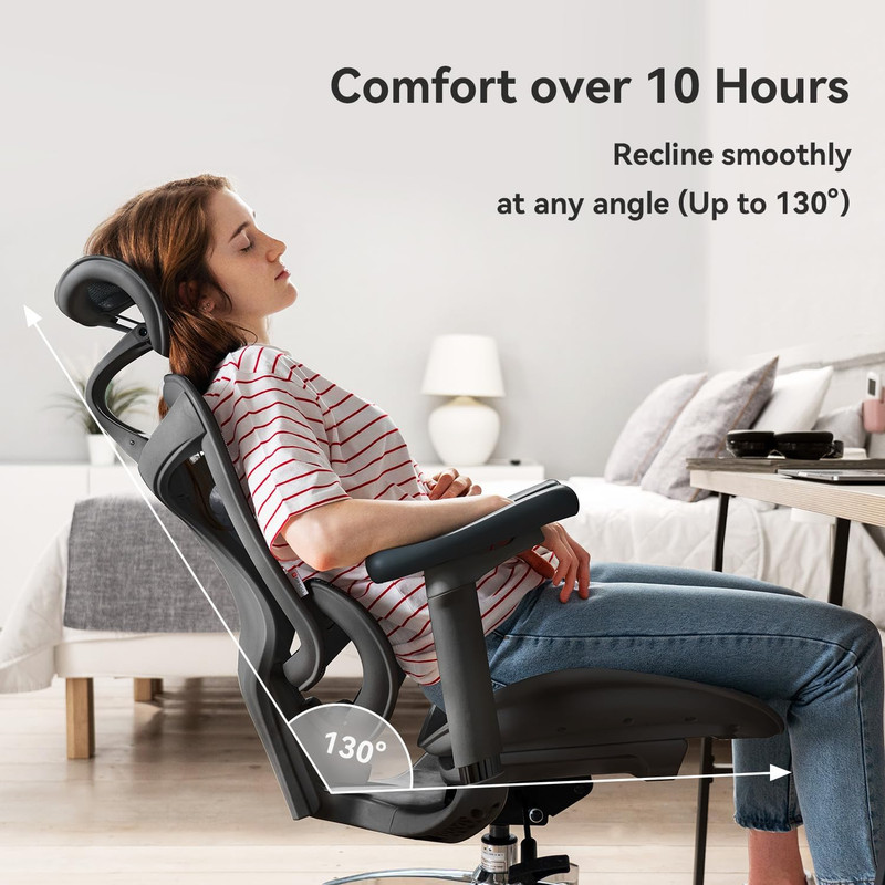 SIHOO Doro C300 Ergonomic Office Chair with Ultra Soft 3D Armrests, Dynamic Lumb gallery