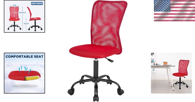 Adjustable Armless Desk Chair - Modern Swivel Office Chair gallery