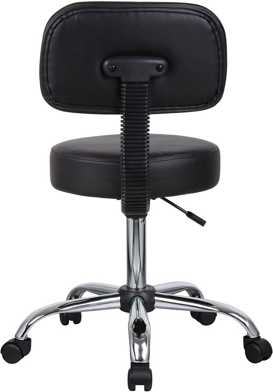 Ergonomic Black Vinyl Spa Stool with Back for Comfort and Support gallery
