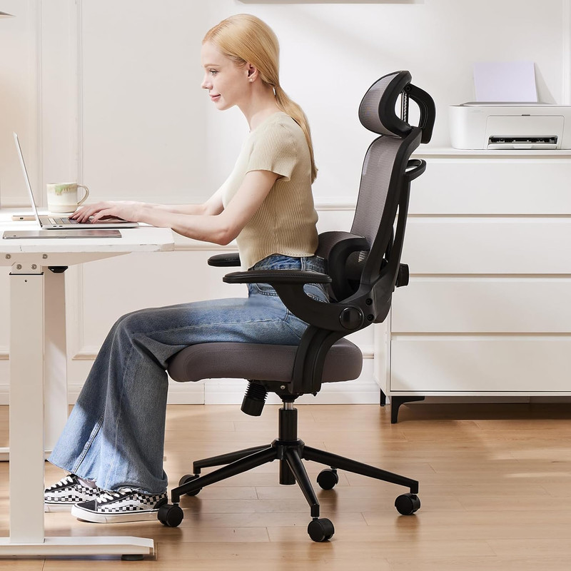 Executive Office Ergonomic Desk Chair, 300 LBS Home Mesh Chairs with Wheels, 2D gallery