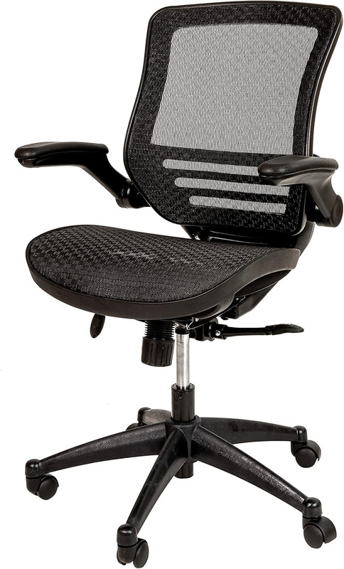 Transparent Black Mesh Executive Office Chair with Flip-Up Arms