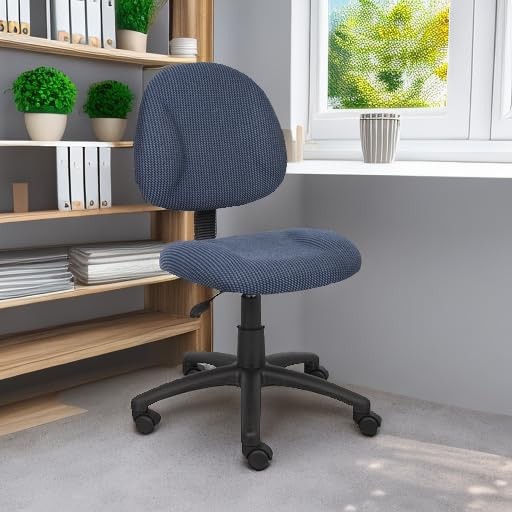 B315-BE Perfect Posture Delux Fabric Task Chair Without Arms in Blue, 250 gallery