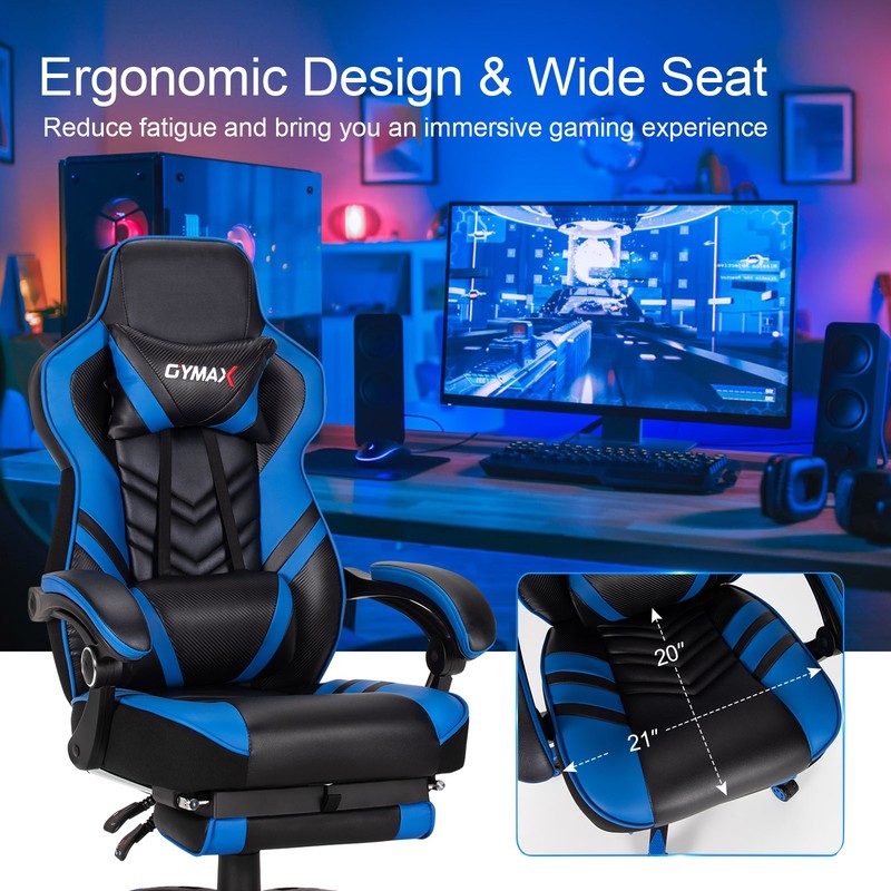 Costway Gaming Chair Adjustable Swivel Office Computer Desk Chair w/Footrest gallery