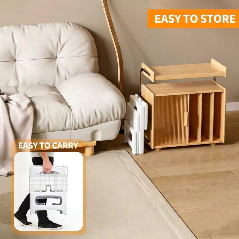 Ahxuvan 2 Step Stool Foldable Non-Slip Steps Folding Step Stool For Adults Kids gallery