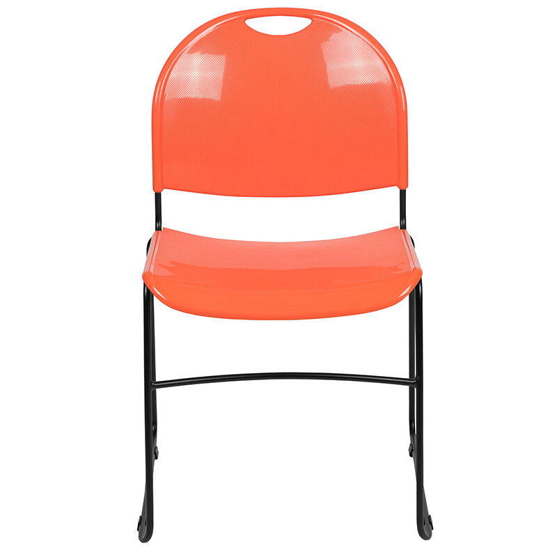 Heavy Duty Orange Stack Office Chair with Sled Metal Base - Waiting Room Chair gallery