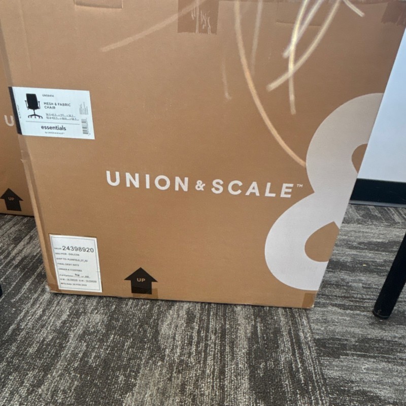 Union & Scale UN59414 Mesh & Fabric Office Desk Chair Black Mesh Style