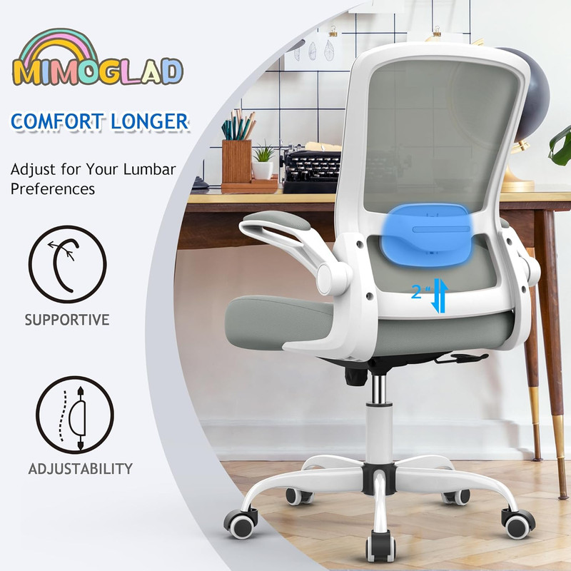 Ergonomic High Back Mesh Office Chair, Adjustable Lumbar Support, Thickened Seat gallery