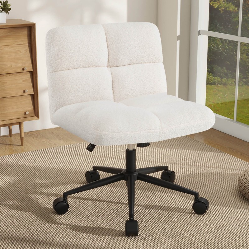 Cross Legged Chair w/ Wheels Padded Seat Adjustable Height for Bedroom gallery
