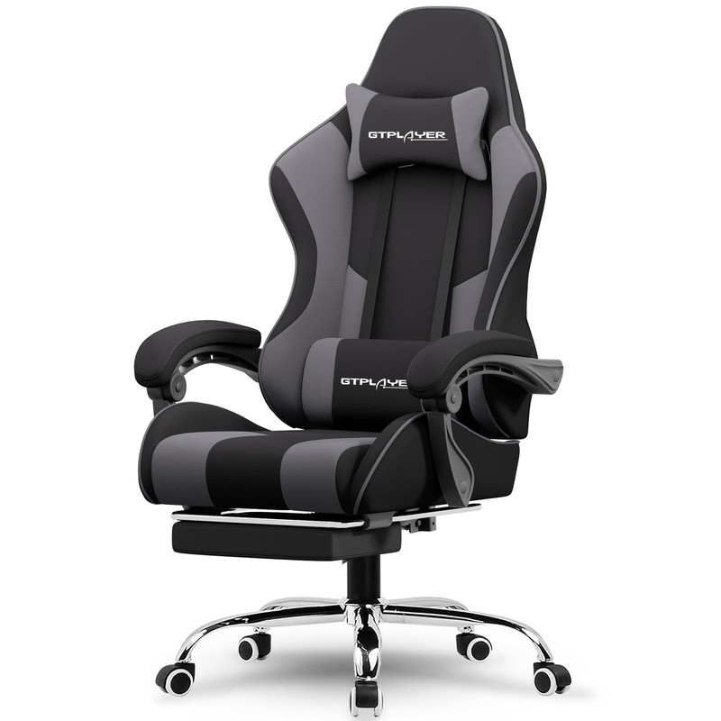 Gaming Chair, Computer Chair with Footrest and Lumbar Support, Height Adjusta…