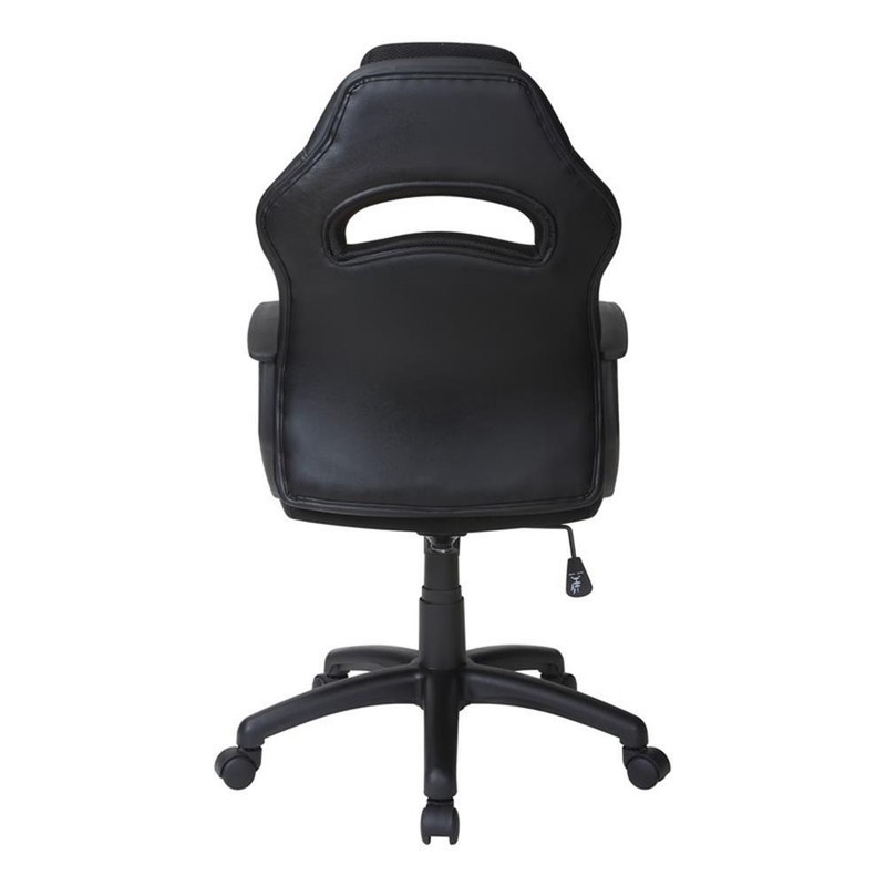 Influx Gaming Chair in Black Faux Leather with Red Accents gallery